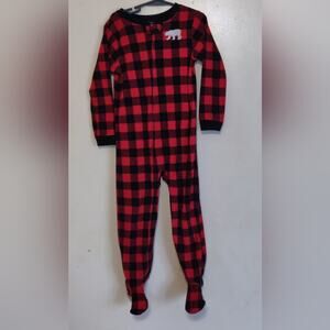 Carter's Footed Footie Pajamas RED BLACK BUFFALO PLAID Polar Bear Lumberjack 5